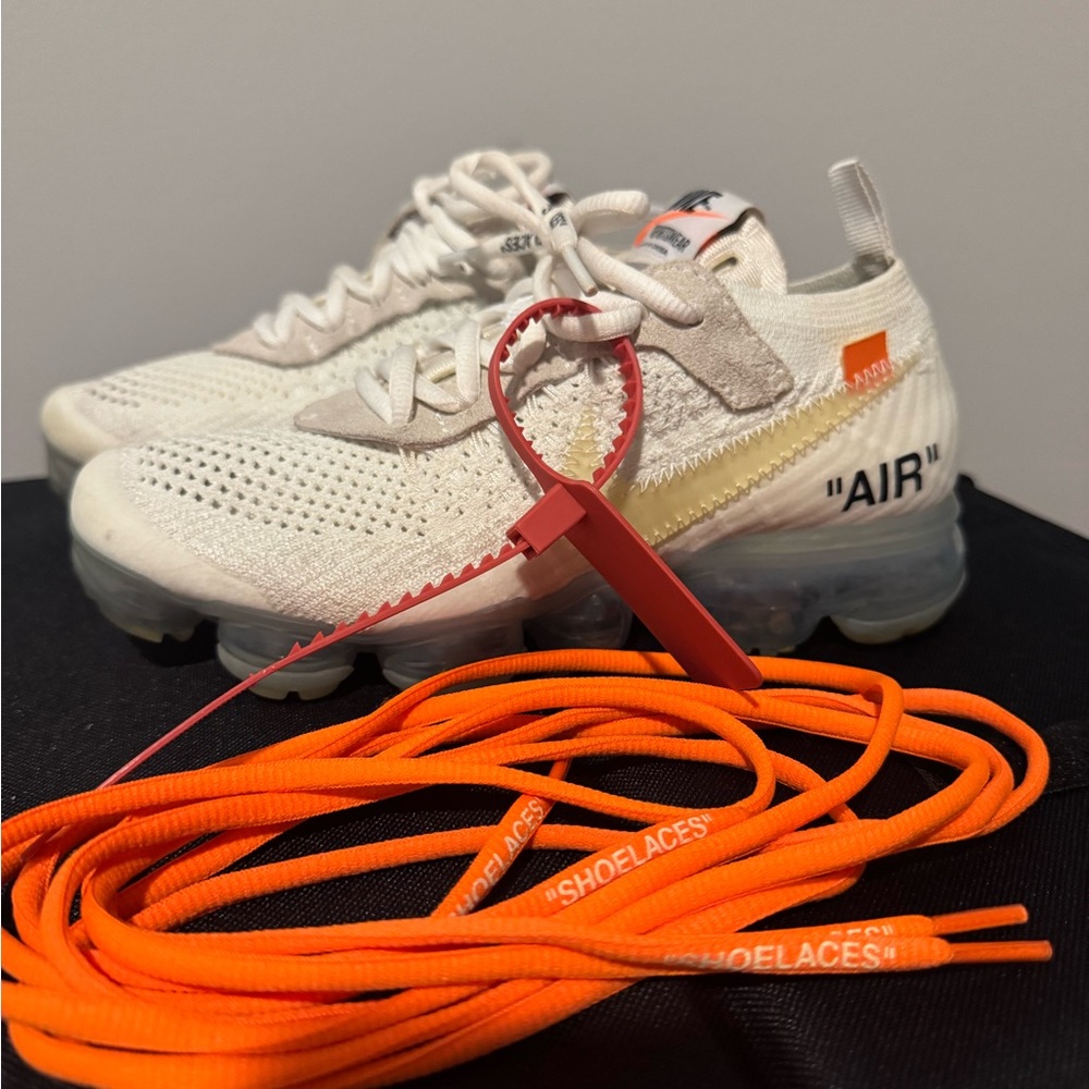 Off-White Vapor Max Sneakers in White and Orange